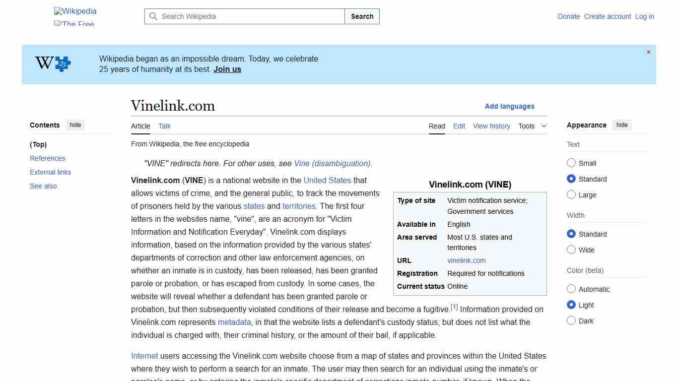Vinelink.com - Wikipedia